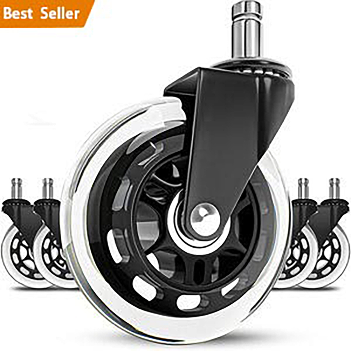 Office Chair Caster Wheels  Set of 5  Floors Including Hardwood - Perfect ReplacHeavy Duty   Safe for Alement for Desk Floor