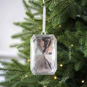5 Inch Jumbo <b>Large</b> Jewel <b>Ornaments</b> Christmas Tree Acrylic Glitter Gem Hanging Decorations for Xmas Wedding Holiday Party Decor - Product Image 3