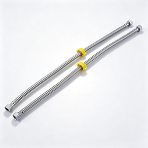 304 Stainless Steel <b>Braided</b> Kitchen Faucet Hose Hot Cold Water 1/2*1/2 Double Lock for Basin Faucet Premium Plumbing <b>Accessory</b> - Product Image 2