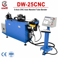 Machine de cintrage automatique à double tête UWILL DW-25CNC-3A-2S pour tubes d'échappement en acier inoxydable, avec moteur pour appuie-tête de voiture