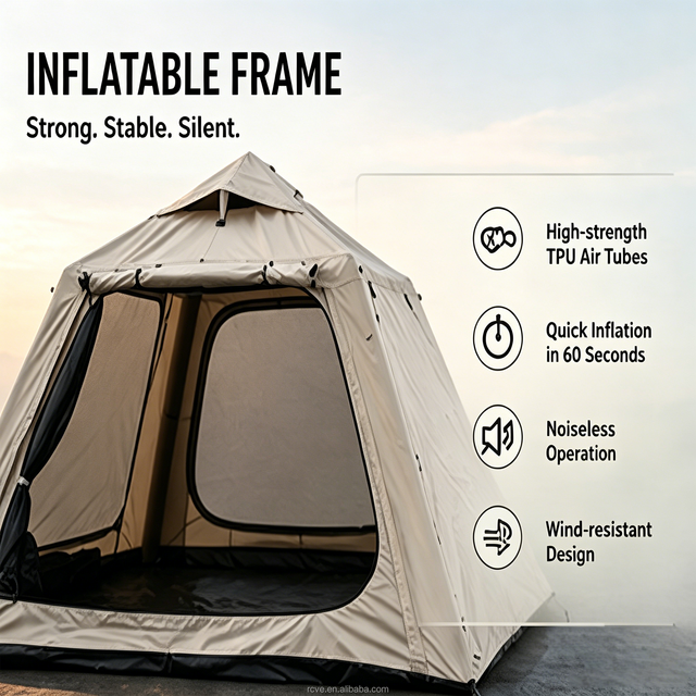 Bespoke Design Service Portable Waterproof Four-Season Medium Inflatable Tent House Private Label Manufacturing for Glamping