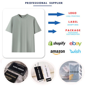 T-shirt pour homme à manches courtes, col rond, tricoté, en coton, décontracté, respirant, coupe régulière, été, basique, avec logo personnalisé OEM - Product Image 2