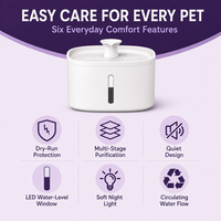 Fontaine à eau automatique pour animaux de compagnie, distributeur d'eau filtrée intelligent pour chats et chiens, débit continu d'eau fraîche