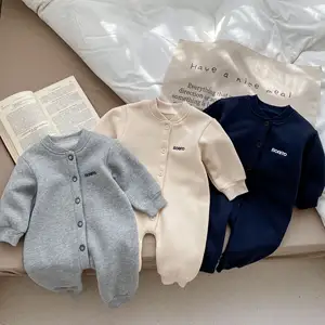 नए शैली के बच्चे के कपड़े पतले सर्दियों के बच्चे ठोस रंग बूटी सूट और ऊन बेबी