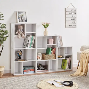 Armoire à <span class=keywords><strong>livres</strong></span> moderne en bois, grande unité murale, armoire <span class=keywords><strong>de</strong></span> <span class=keywords><strong>rangement</strong></span> déco pour la maison ou l'appartement, meubles <span class=keywords><strong>de</strong></span> salon - Product Image 5
