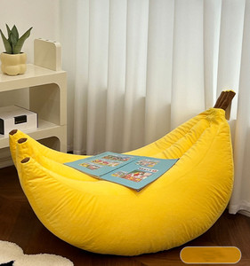 Sillón de Descanso para Dormitorio, Amarillo, <span class=keywords><strong>Respaldo</strong></span> Cómodo, Sofá Individual Pequeño, Forma de Plátano, Puff - Product Image 5