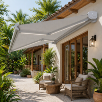 Auvent rétractable motorisé à bras articulé - Télécommande, imperméable, cadre en aluminium acrylique, protection UV, pour terrasse extérieure, jardin