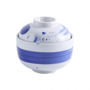 Cuenco blanco <span class=keywords><strong>de</strong></span> melamina resistente al calor con tapa, vajilla redonda <span class=keywords><strong>de</strong></span> estilo japonés para guisar <span class=keywords><strong>sopa</strong></span> y <span class=keywords><strong>huevo</strong></span> al vapor para el hogar - Product Image 6