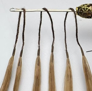 Extensiones Remy virgen de alta calidad 9A 10A12A, punta de pluma circular pequeña <span class=keywords><strong>americana</strong></span>/coreana, sin plegado, sin punta, cabello humano de algodón - Product Image 1