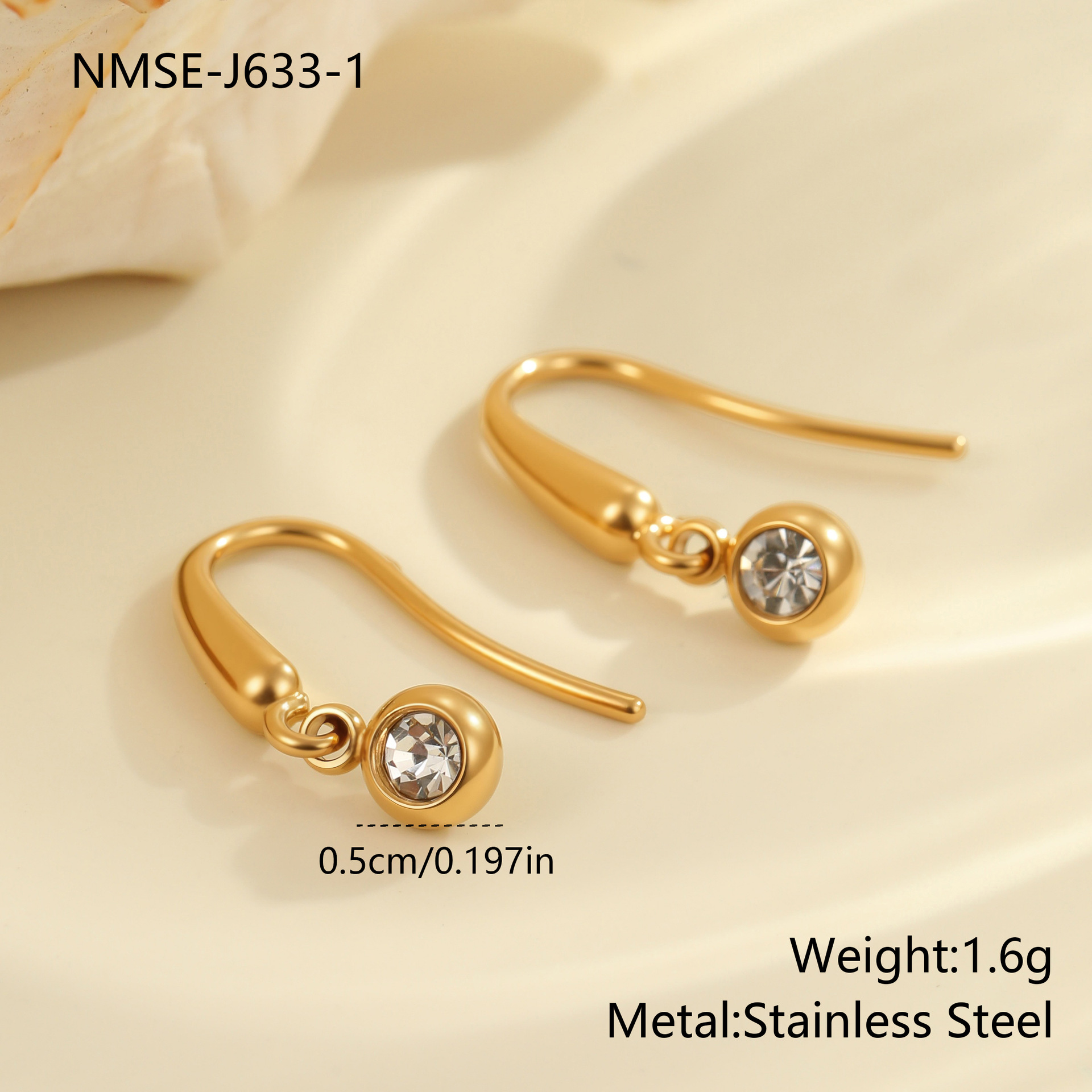 Boucles d'oreilles NMSE-J633-1 Zircon doré