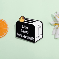 Alfileres de esmalte para tostadora de pato, broches divertidos para hacer pan, insignia de solapa para ropa, regalo de joyería para niños y amigos, venta al por mayor