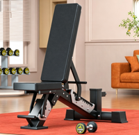 Banc de musculation multifonctionnel pliable et réglable à 10 positions inclinables/plans pour entraînements avec haltères et barres