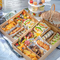 Vente en gros de boîte à rabat en papier carton pour pique-nique boîte à emporter pour chocolat de fête boîte d'emballage alimentaire pour brunch de pâturage