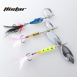 HISTAR OEM Laser Anti Biting Wing Shape <strong>Treble</strong> <strong>Hook</strong> High Quality Long Casting 360 Degree Rotating Fishing Spinner Bait Suit - Product Image 1