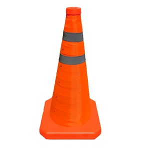 Cône de signalisation réfléchissant portable, pliable et rétractable en plastique, sur pied, sans alimentation électrique, pour <span class=keywords><strong>avertissement</strong></span> d'urgence - Product Image 3