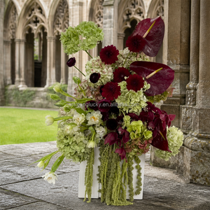 Bola <span class=keywords><strong>de</strong></span> Flores Artificiales <span class=keywords><strong>de</strong></span> 30 cm, Hortensias, Rosas y Orquídeas Blancas y Verdes, Estilo Minimalista, para Decoración <span class=keywords><strong>de</strong></span> Bodas, Iglesias y Pasillos - Product Image 2