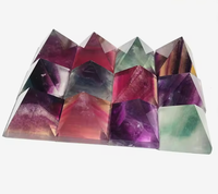 Pyramides en Fluorite Arc-en-ciel Naturelle de 3 cm en Gros – Pierres Précieuses Colorées pour Débutants en Cristalologie, Collection et Cadeau en Vrac