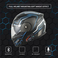 Casque de moto avec écran LED LCD, casque intégral, longue autonomie, casque sans fil étanche