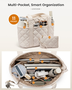 Borsa tote imbottita di lusso LOVEVOOK 2025, borsa a tracolla resistente, adatta a laptop da 15,6 pollici, per donna, elegante, per palestra, viaggi, lavoro. - Product Image 2