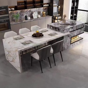 Table à manger de luxe Stone Island, design multifonctionnel, cuisines ouvertes, usage domestique, comptoir de <span class=keywords><strong>bar</strong></span> de luxe léger, <span class=keywords><strong>cuisine</strong></span> occidentale - Product Image 2