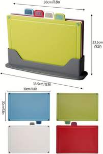 Ensemble de planche à découper 4 pièces ensemble de planche à découper avec supports légumes et fruits en plastique antidérapant ensemble de planche à découper - Product Image 4