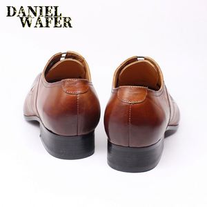 Chaussures Oxford pour hommes de haute qualité, grandes tailles, respirantes, à bout pointu, en cuir de vachette, élégantes, formelles et décontractées - Product Image 4