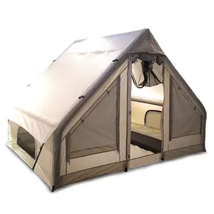 2-4 Orang Kapas Bell Tent Inflatable Camping Tent Portable Outdoor Tabung Udara Bell Tent Pengaturan Cepat Tanpa Tiang Penyangga