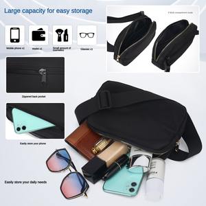 Op Maat Gemaakte Logo Casual Wandelen Taille Pack Grote Crossbody Rits Borst Tas Sport Reizende Workout Modieuze Heuptasje Riem - Product Image 3