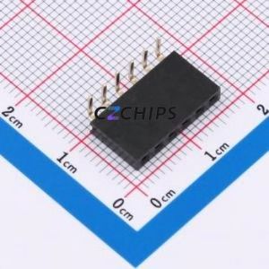 HX PM2.54-1x6P WC-Y Pin Socket Bent Lead Through Hole,P=2.54mm Connector 1x6P 2.54mm Square Hole Right Angle Insert - Product Image 1