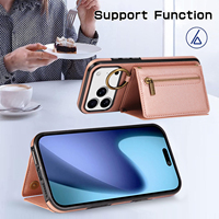 Étui portefeuille de luxe en cuir avec cordon et bandoulière pour iPhone 18 Pro Max, compatible iPhone 15, 16e, 17