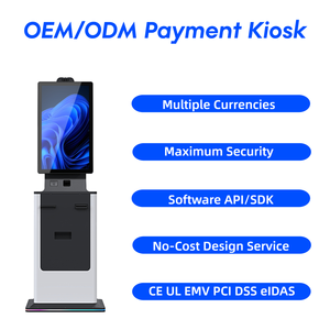 Borne de <span class=keywords><strong>paiement</strong></span> libre-service pour aéroports et hôtels, avec lecteur de cartes de crédit, distributeur de billets ATM, écran tactile 10 points, sur pied en métal - Product Image 2
