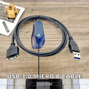 Câble USB 3.0 Type <span class=keywords><strong>Micro</strong></span> B mâle Caméra industrielle Câbles de vision <span class=keywords><strong>USB3</strong></span> Tresse à angle droit pour assemblage de câbles de vision industrielle - Product Image 2