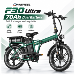 จักรยานไฟฟ้า QMWHEEL F30 Ultra UK Stock E Bike จักรยานเสือภูเขาไฟฟ้าขนาด 20 นิ้ว พับได้ 250W 70Ah แบตเตอรี่คู่ ขายส่ง - Product Image 1