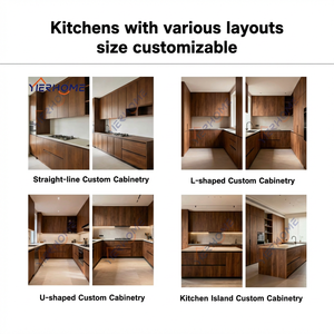 Armoires <span class=keywords><strong>de</strong></span> cuisine modulaires en forme <span class=keywords><strong>de</strong></span> U Panneaux <span class=keywords><strong>de</strong></span> particules écologiques avec laminage en PVC Glissières à fermeture - Product Image 5