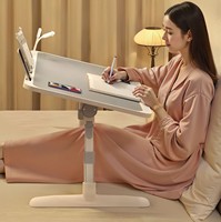 Bureau d'ordinateur pliable en alliage d'aluminium à hauteur réglable, table d'étude pliable pour dortoir étudiant ou fenêtre en baie, table paresseuse pour lit
