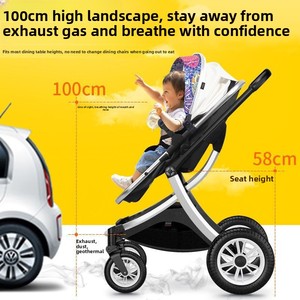 Poussette haute pour bébé avec siège réversible |   Système de voyage pliable et léger |   Siège auto, absorption des chocs et pare-soleil - Product Image 3