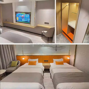 Economical Hotel Bedroom Furniture Sets Modern Wood Frame Twin Bed With Nightstand Headbaord TV Cabinet <b>Sofa</b> & <b>Side</b> Coffee <b>Table</b> - Product Image 6