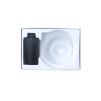 Coffret Cadeau Chicha Arabe Moderne de Luxe avec Bol en Cristal Français Finition Miroir, Accessoires de Voyage Portables en Silicone et Aluminium