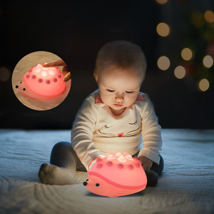 ICARER FAMILY RGB 16 couleurs mignon Anime hérisson Pat Silicone lumière lampe doux enfants veilleuse Portable nuit lampe pour chambre - Product Image 2