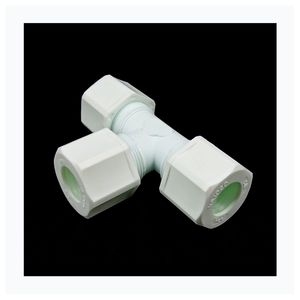 Junta de reparación rápida de alta presión, accesorios de tubería de fijación rápida, unión en T de plástico PP blanco que incluye codo directo de fábrica china - Product Image 1