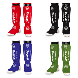GINGPAI MMA <span class=keywords><strong>Protège</strong></span>-pieds <span class=keywords><strong>protège</strong></span>-tibias en tricot avec crochet et boucle de protection pour Muay <span class=keywords><strong>Thai</strong></span> Kick Boxing - Product Image 6