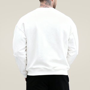 Felpa Oversize <span class=keywords><strong>da</strong></span> <span class=keywords><strong>Uomo</strong></span> per Fitness all'Ingrosso, Felpa Sportiva Casual Personalizzata con Collo Tondo - Product Image 6