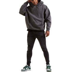 Vente en gros de sweats à capuche de luxe personnalisés pour hommes, surdimensionnés, en coton 100% 500 g/m², en molleton français, sans cordon - Product Image 4