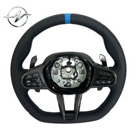 Volant sport en cuir bleu à 3 branches avec bouton multifonction YZ pour X5 G05 X6 G06 G20 G22 G30 M2 G87 M3 G80 M4 G82 G42