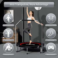 Trampolín de Fitness Tianxin OEM de 40 Pulgadas con Resortes Silenciosos, Alta Capacidad de Peso, Altura Ajustable y Asa, Trampolín Interior para Adultos