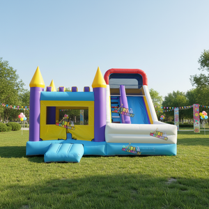 Château gonflable en bâche PVC avec filet de sécurité pour aire de jeux extérieure - Product Image 2