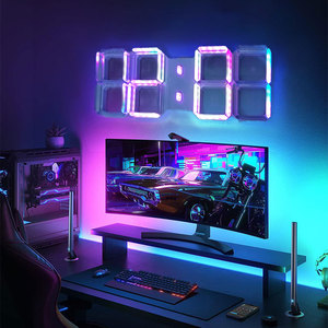 Tùy Chỉnh 3D Hiển Thị Trắng Thư Máy Tính Để Bàn Chữ Số <span class=keywords><strong>2025</strong></span> Mới Trang Trí Nội Thất Lớn LED Ánh Sáng 3D Đồng Hồ Treo Tường Thiết Bị Với Ánh Sáng Neon - Product Image 4