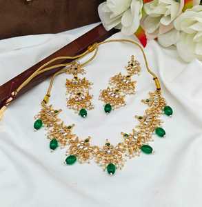 Collar Kundan multicolor de calidad superior del fabricante indio superior joyería de moda elegante nupcial para niña - Product Image 3