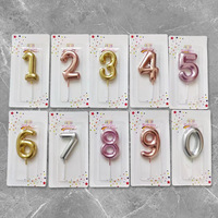 Bougie d'anniversaire en cire de paraffine, chiffres dorés, argentés et roses, de 0 à 9, pour la décoration de gâteaux et desserts de fête