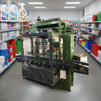 Ligne de production entièrement automatique haute vitesse pour le remplissage, le bouchage et l'étiquetage de produits de blanchiment 1L/5L/10L, 4 têtes, anti-corrosion